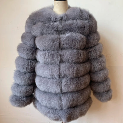 4in1 Real Fox Fur Coat for Women
