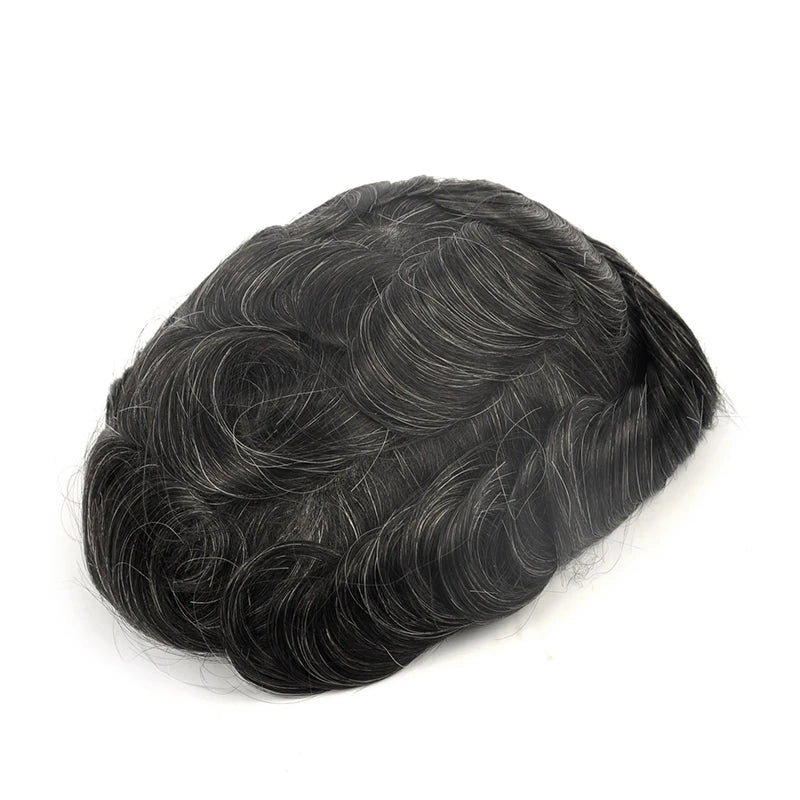 Topunique Swiss Lace Men Toupee Hair Replacement System