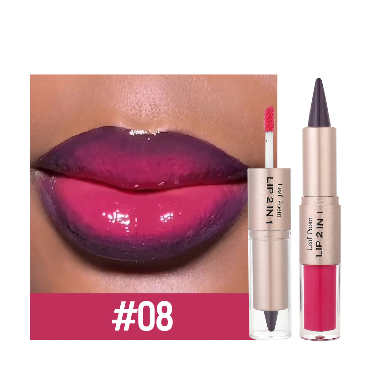 Black Brown Tapered Lip Liner and Lip Gloss Duo