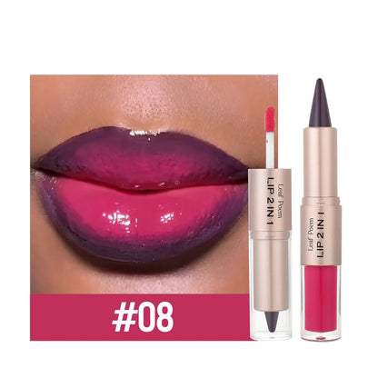 Black Brown Tapered Lip Liner and Lip Gloss Duo