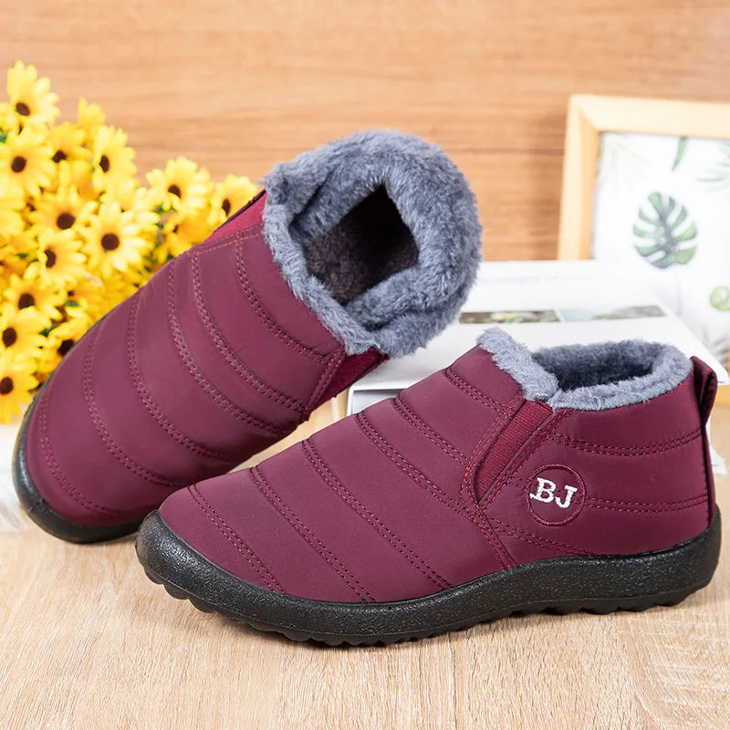 Waterproof Plush Ankle Snow Boots for Women