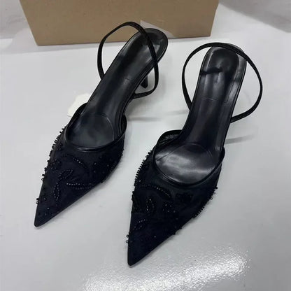 Designer Mesh Open Heel Sandals for Women