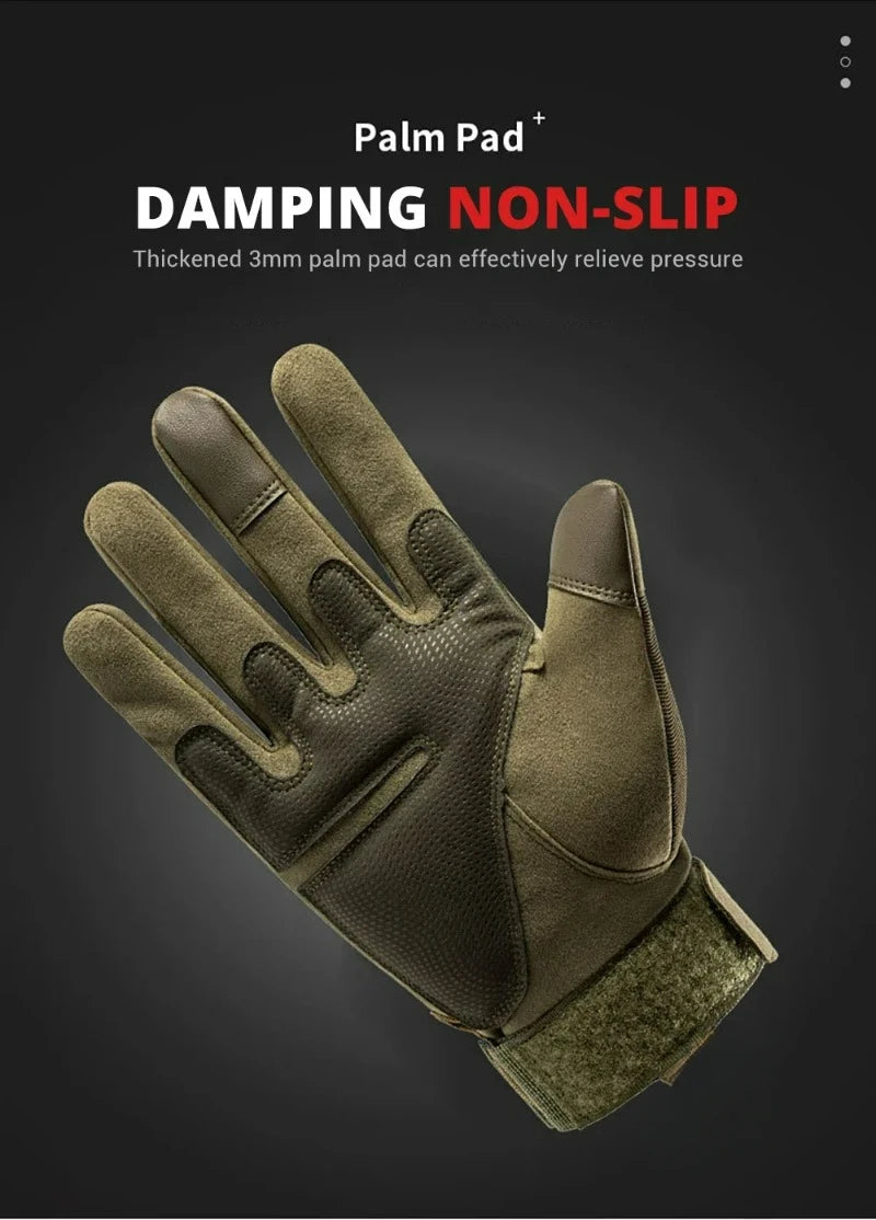 Tactical Touch Screen Motorcycle Gloves Black Green Brown