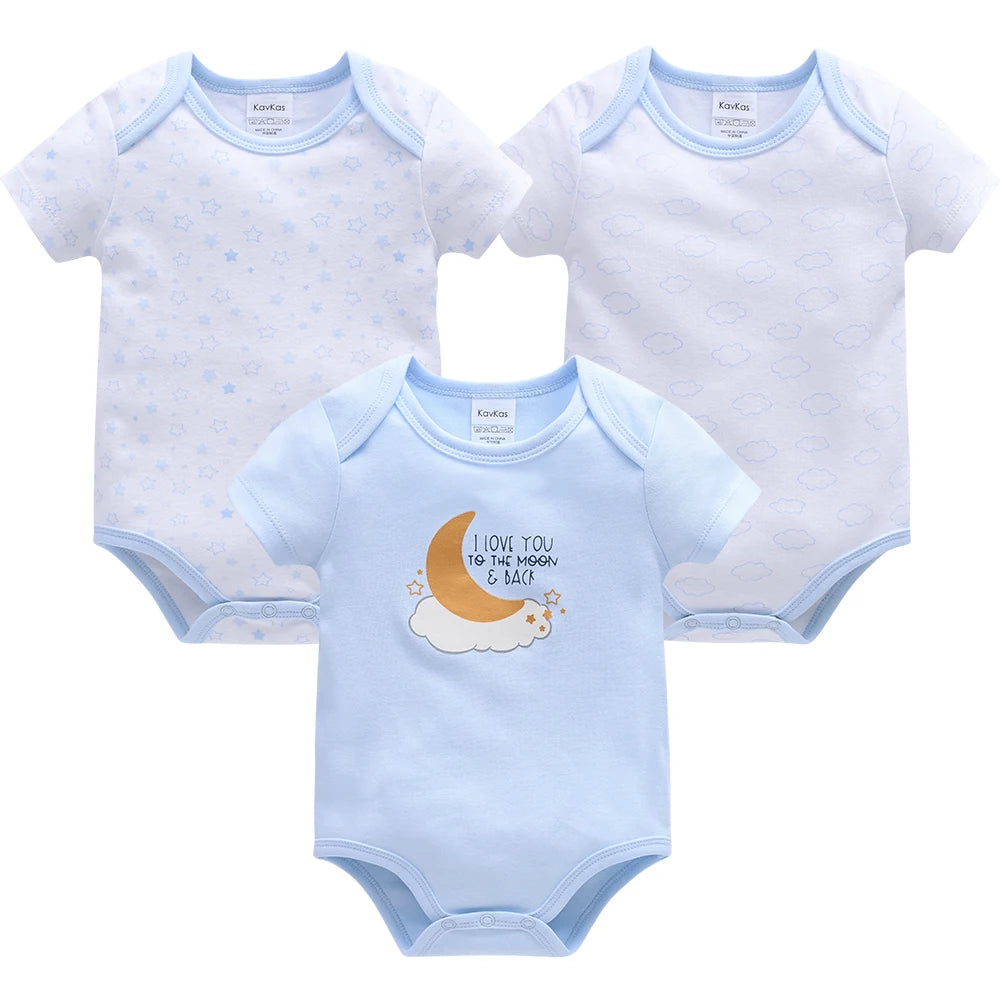 Cotton Lion Print Baby Bodysuit Set for Boys