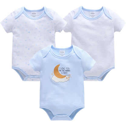 Cotton Lion Print Baby Bodysuit Set for Boys