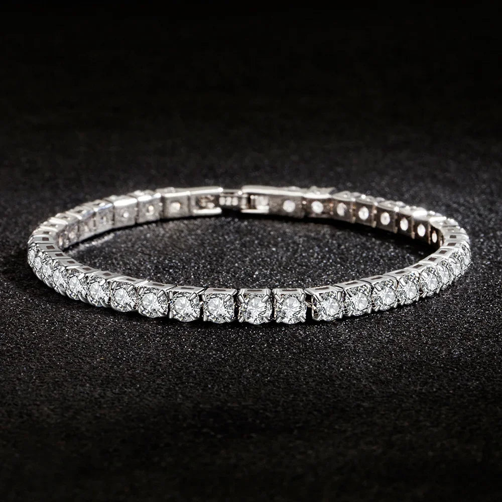 S925 Sterling Silver Zirconia Tennis Ball Bracelet 4mm