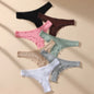 7 Pcs Cotton Lace G-String Panties Set Plus Size