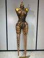 Sparkly Diamond Mesh Jumpsuit for Women