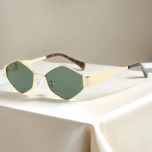 KAMMPT Oversize Green Sunglasses for Women UV Protection