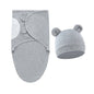 Cartoon Printed Cotton Baby Blanket Hat Set
