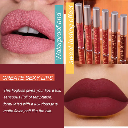 CAKAILA 6-Color Liquid Matte Lip Gloss Set