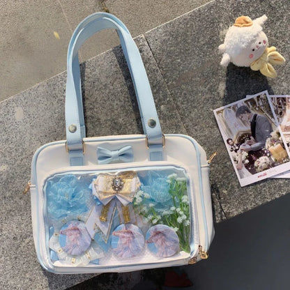 Y2K Transparent Bow Ita Bag Women Crossbody Handbag