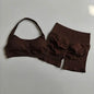 Peach High Waist Seamless Sports Bra and Shorts Set