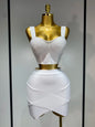 Women Bodycon Bandage Two Piece Set Black White