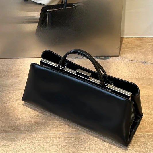 Luxury Pu Leather Shoulder Bag with Magnetic Clip