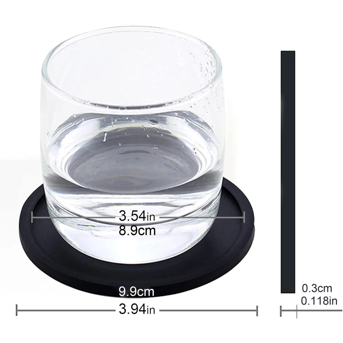 Large Black Silicone Drink Coasters Set for Indoor Outdoor