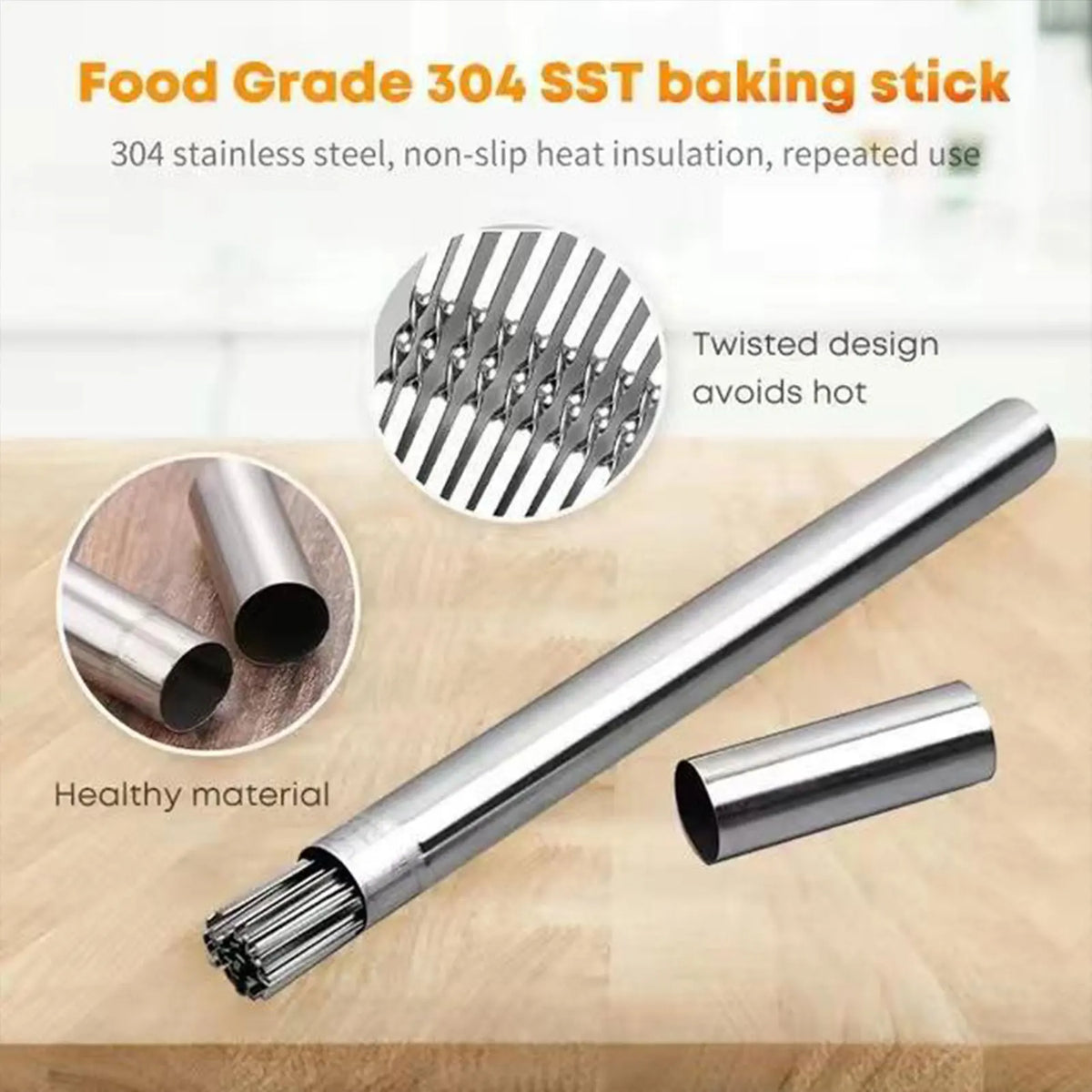 20 Pcs Stainless Steel Rotatable Barbecue Skewers