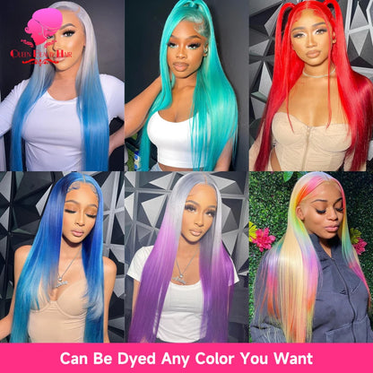 613 Glueless Human Hair Lace Closure Wig Blonde Straight