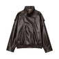 Faux Leather Oversize Bomber Jacket for Women