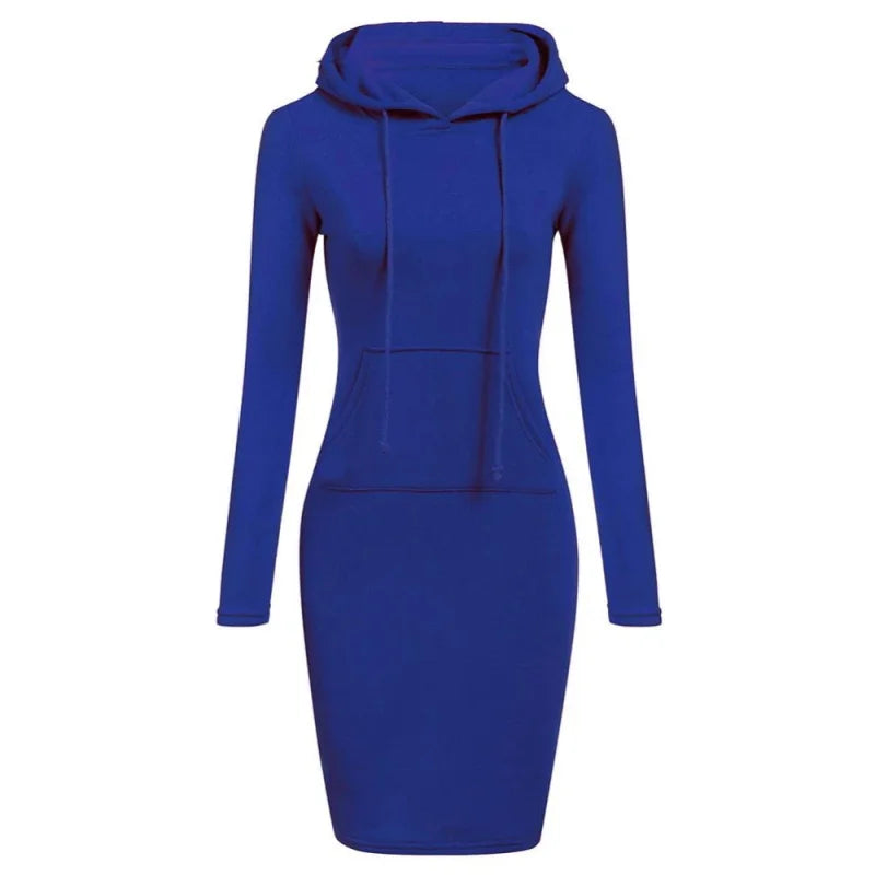 Hooded Sweatshirt Dress for Women in Polyester