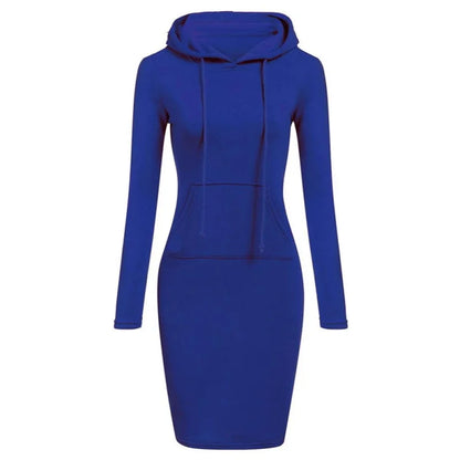 Hooded Sweatshirt Dress for Women in Polyester