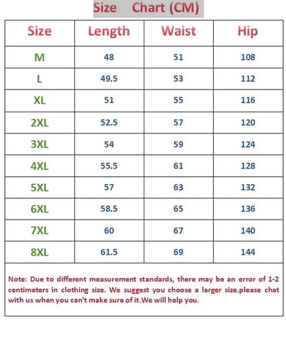 M-8XL Cotton Polyester Casual Wide Leg Shorts for Men