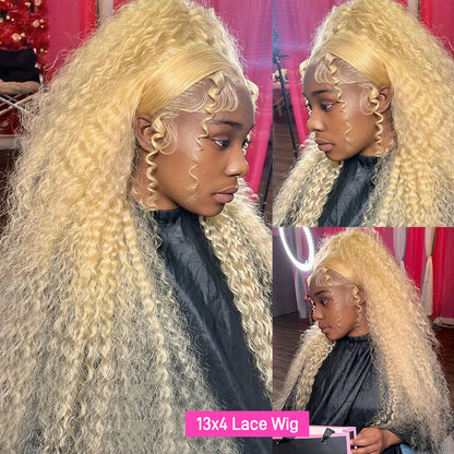 613 Honey Blonde Human Hair Wig 30 Inch Deep Wave