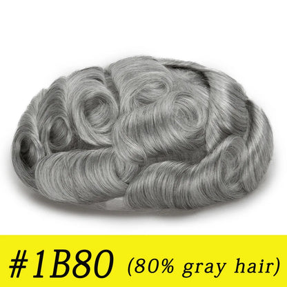 Thin Skin 0.03mm Natural Hair Toupee for Men