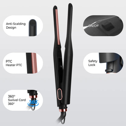 Small Flat Iron for Short Hair, Temperature Adjustable