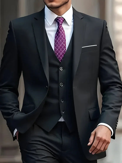 Slim Fit Black Tuxedo Suit Set for Men
