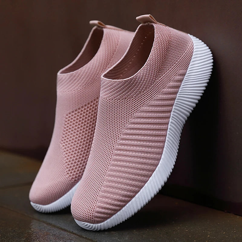 Pink Women Slip On Walking Shoes Lightweight EVA