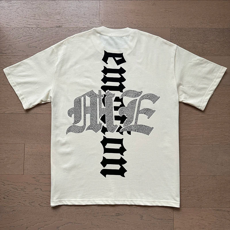 Mixed Emotion Cotton T-Shirt for Couples with Angel Print