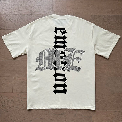 Mixed Emotion Cotton T-Shirt for Couples with Angel Print