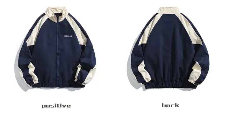Men's Patchwork Color Block Varsity Jacket