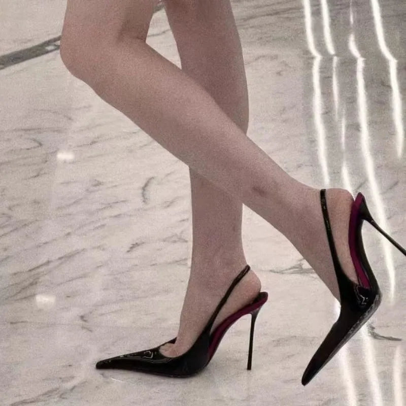 Fashion High Heels Women's Patent Leather Sandals