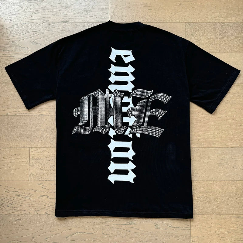 Mixed Emotion Cotton T-Shirt for Couples with Angel Print