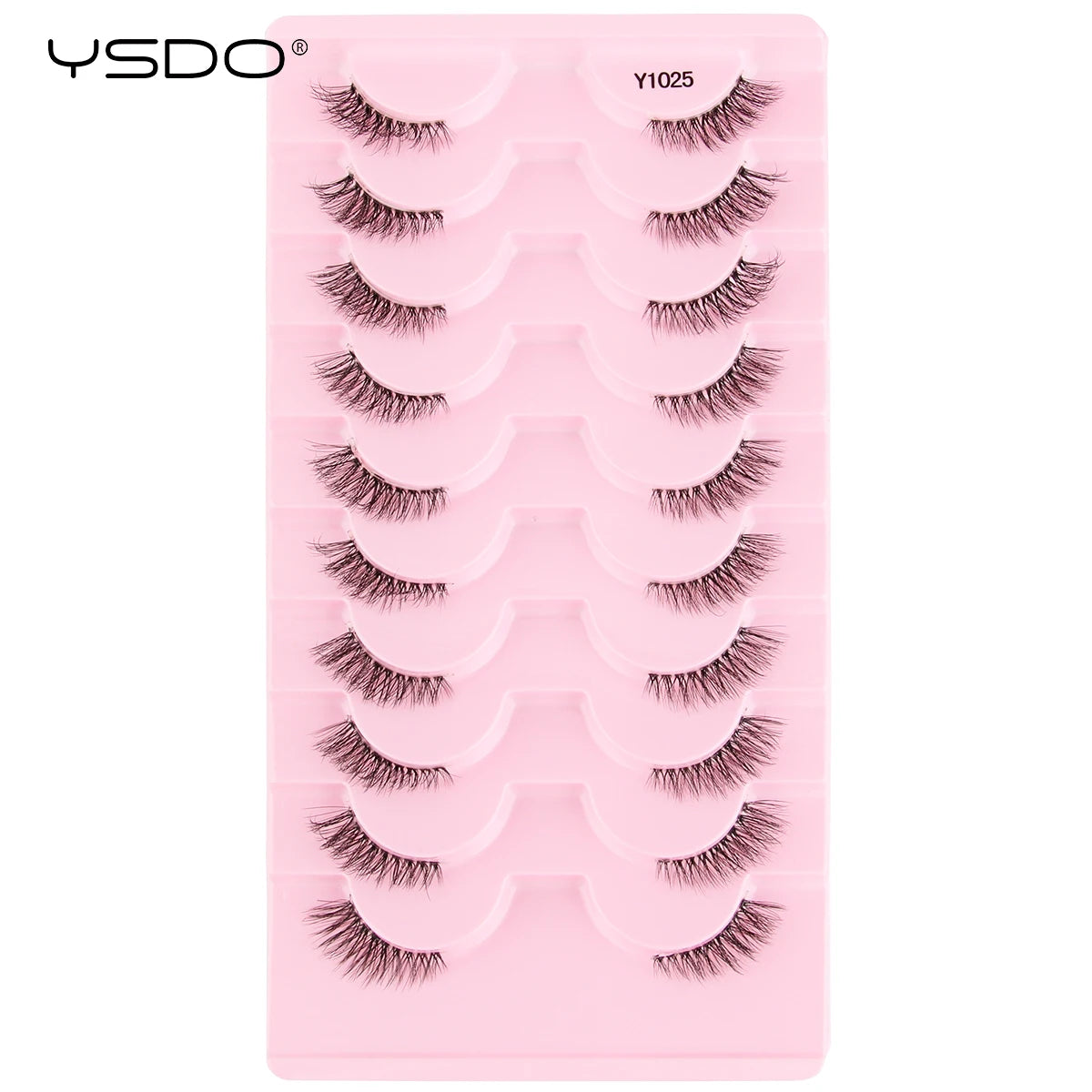 YSDO 5/10 Pairs Natural Soft Black Half Lashes
