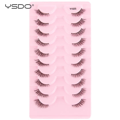 YSDO 5/10 Pairs Natural Soft Black Half Lashes