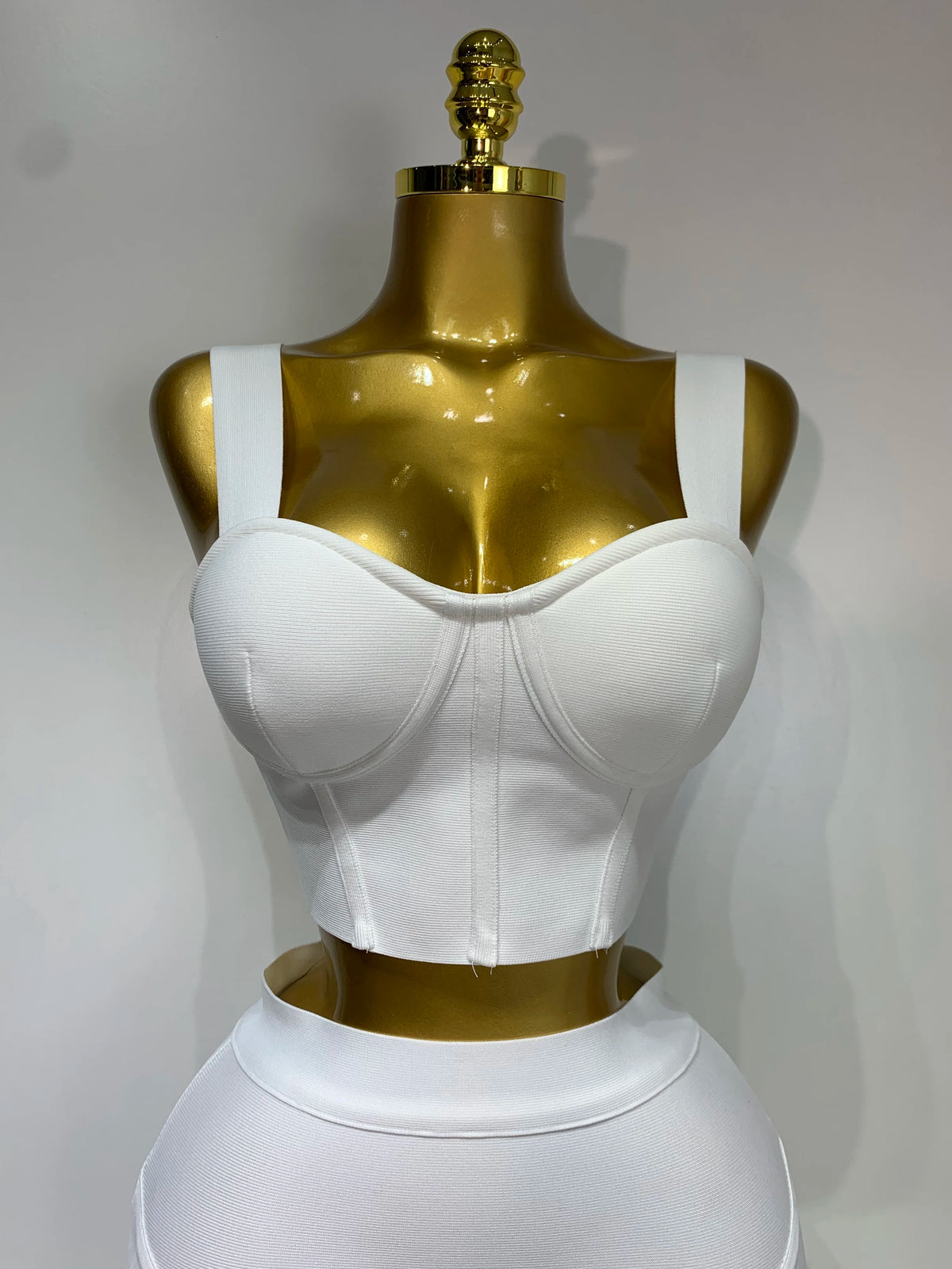 Women Bodycon Bandage Two Piece Set Black White
