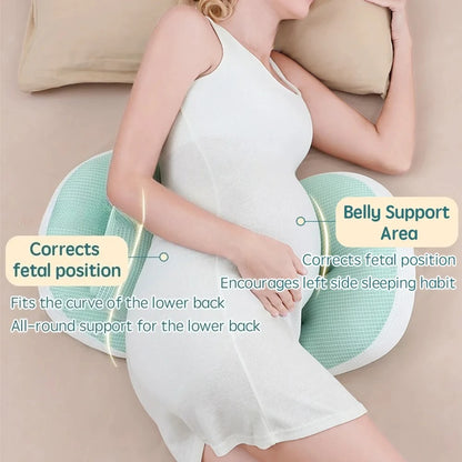 Pregnancy Pillow with Auxiliary Cotton Waist Support