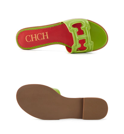 CHCH Women's Black Flat Indoor Slippers