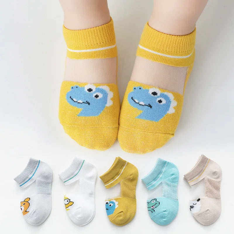 Children's Summer Fishnet Cotton Socks Set