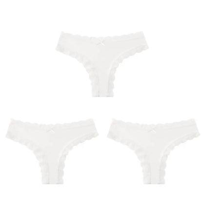 BZEL Women Lace Thong Panties Low-Waist G-String Leopard
