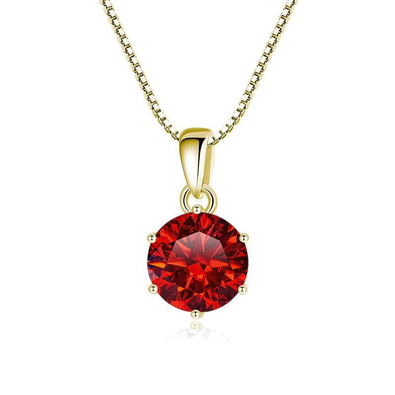 Moissanite Pendant Necklace 925 Sterling Silver Women