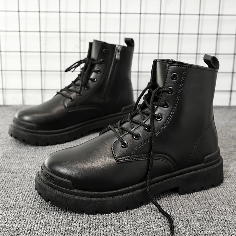 Men's Leather Ankle Boots for Outdoor Hiking