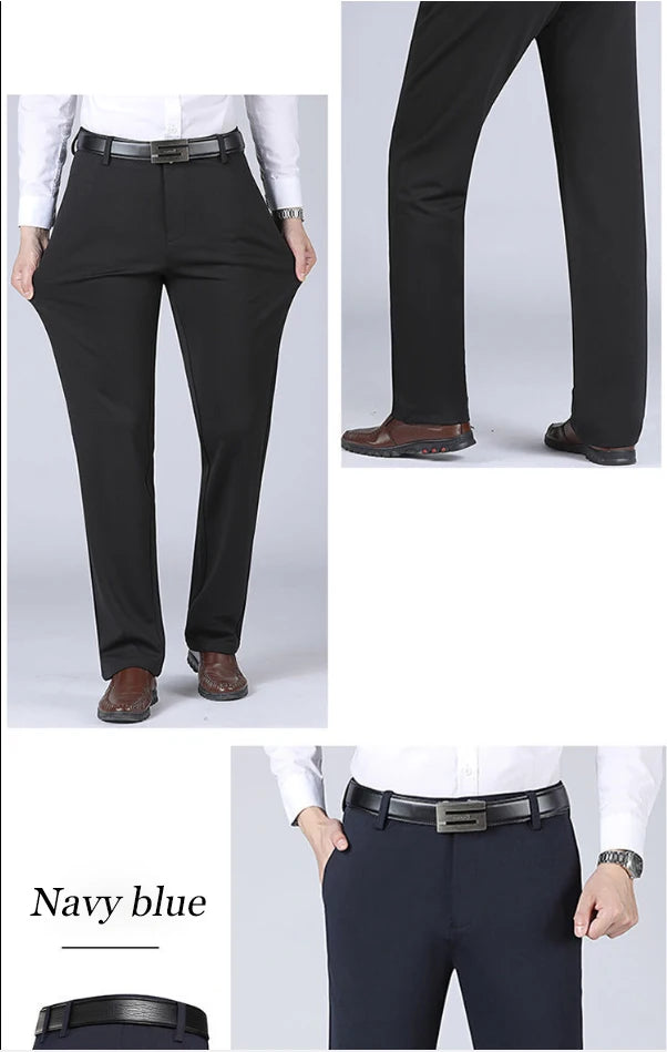 Men's Summer Casual Loose Straight Trousers Polyester