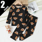 Children's Casual Joker Bear Print Pajama Set