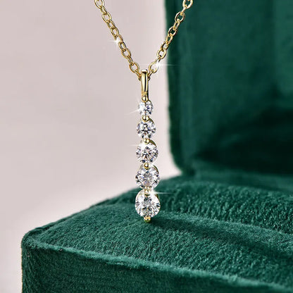 Brilliant Moissanite Pendant Necklace 14K Gold Filled