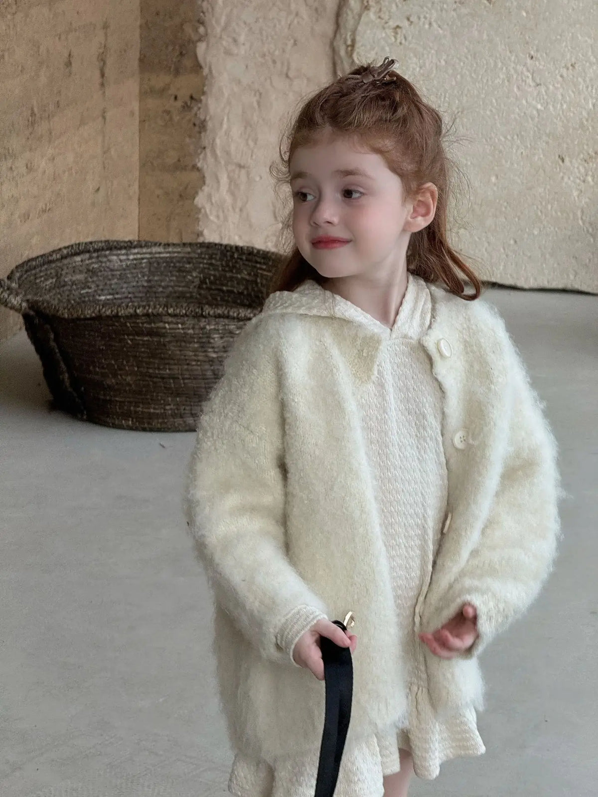 Hooded Knitted Lace Dress for Girls