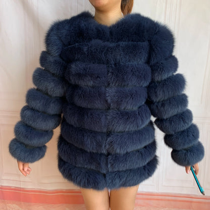 4in1 Real Fox Fur Coat for Women